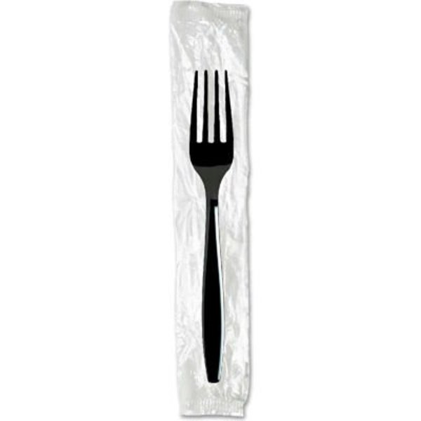 Dixie Food Service Dixie® DXEFH53C7, Individually Wrapped Forks, Plastic, Black, 1000/Carton FH53C